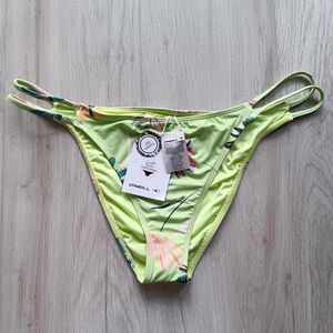 New O'Neill Cardiff Brook Cheeky Strappy Bikini Bottoms Floral Mint Green XL